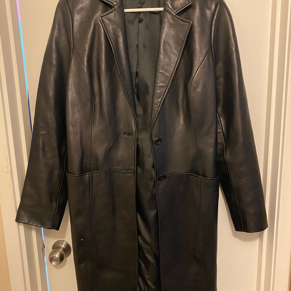 Men's Black Leather Coat